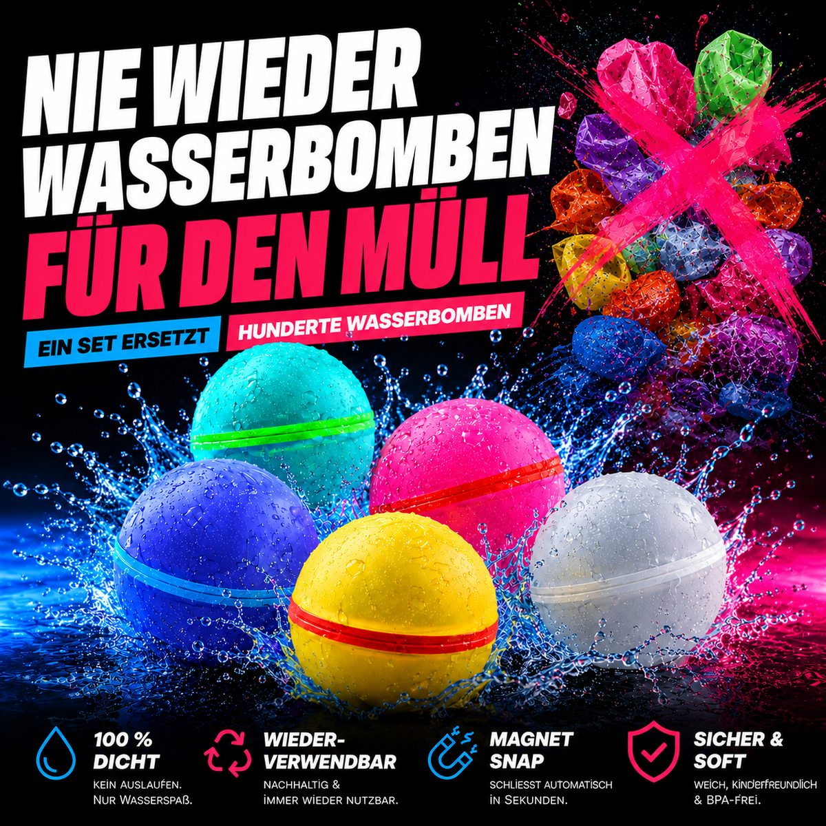 Splashees - Wiederverwendbare Wasserbälle